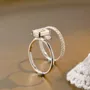 Emerald Cut Diamond White Classic 3-Stone 925 Sterling Silver Ring Set