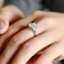 Emerald Cut Diamond White Classic 3-Stone 925 Sterling Silver Ring Set