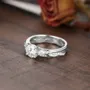 Round Cut Diamond White Classic 3-Stone 925 Sterling Silver Ring Set