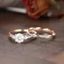 Round Cut Diamond White Classic 3-Stone 925 Sterling Silver Ring Set
