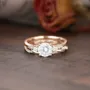 Round Cut Diamond White Classic 3-Stone 925 Sterling Silver Ring Set