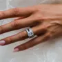 Radiant Cut Diamond White 3-Piece 925 Sterling Silver Ring Set