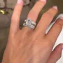 Radiant Cut Diamond White 3-Piece 925 Sterling Silver Ring Set