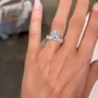 Cushion Cut Diamond White Solitaire Yellow Gold 925 Sterling Silver Ring Set