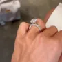 Cushion Cut Diamond White Solitaire Yellow Gold 925 Sterling Silver Ring Set