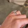 Round Cut Diamond White Halo 925 Sterling Silver Ring Set