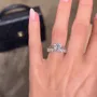Round Cut Diamond White Solitaire Classic 925 Sterling Silver Ring Set