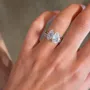 Pear Cut Marquise Cut Diamond White Classic 925 Sterling Silver Ring Set