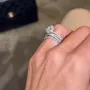 Oval Cut Diamond White Classic 3-Piece 925 Sterling Silver Ring Set