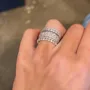 Emerald Cut Diamond White 5-Piece 925 Sterling Silver Band Ring Set