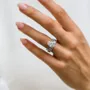 Oval Cut Diamond White Classic 925 Sterling Silver Ring Set