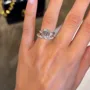 Emerald Cut 3-Stone Diamond White 925 Sterling Silver 3-Piece Ring Set