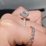 Oval Cut Diamond White Classic Rose Gold 925 Sterling Silver Ring Set