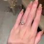 Oval Cut Diamond White Hidden Halo 925 Sterling Silver Yellow Gold Ring Set