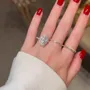 Oval Cut Diamond White Halo 925 Sterling Silver Yellow Gold 3-Piece Ring Set