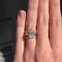 Radiant Cut Diamond White 925 Sterling Silver Solitaire 3-Piece Yellow Gold Ring Set