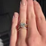Radiant Cut Diamond White 925 Sterling Silver Solitaire 3-Piece Yellow Gold Ring Set