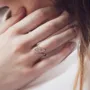 Marquise Cut Fancy Pink 925 Sterling Silver Yellow Gold Art Deco Ring Set