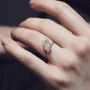 Marquise Cut Fancy Pink 925 Sterling Silver Yellow Gold Art Deco Ring Set