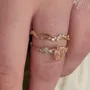 Oval Cut Fancy Pink 925 Sterling Silver Yellow Gold Art Deco Ring Set