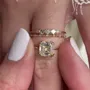Asscher Cut Diamond White 925 Sterling Silver Yellow Gold Solitaire 3-piece Ring Set