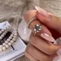 Round Diamond White Sterling Silver Gold Halo Ring Set