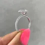Pear Cut Diamond White Sterling Silver Halo Ring Set