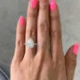 Pear Cut Diamond White Sterling Silver Halo Ring Set