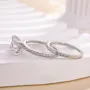 Princess Cut Diamond White Sterling Silver Halo Ring Set