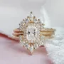 Radiant Cut Diamond White Sterling Silver Yellow Gold Halo Ring Set
