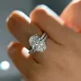 Oval Cut Diamond White Sterling Silver Classic Ring Set