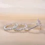 Oval Cut Diamond White Sterling Silver 3-Piece Halo Ring Set