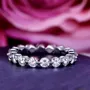 Oval Cut Diamond White Sterling Silver 3-Piece Halo Ring Set