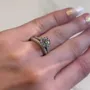 Round Cut Diamond White Sterling Silver Classic Ring Set