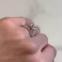 Round Cut Diamond White Sterling Silver Classic Ring Set
