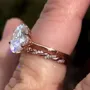 Oval Cut Diamond White Sterling Silver Rose Gold Solitaire Bridal Sets