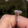 Oval Cut Diamond White Sterling Silver Rose Gold Solitaire Bridal Sets