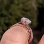 Oval Cut Diamond White Sterling Silver Rose Gold Solitaire Bridal Sets