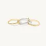 Round Cut Diamond White Sterling Silver Two-tone Connected Linked Interlocking Spinner Ring