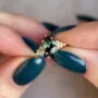 Pear Cut Emerald Green Sterling Silver Yellow Gold Bridal Sets