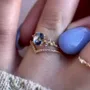 Cushion Cut Aquamarine Blue Sterling Silver Yellow Gold Bridal Sets