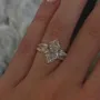 Marquise Cut Diamond White Sterling Silver Yellow Gold Insert Wedding Ring Set