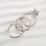 Radiant Cut Diamond White Sterling Silver Available in 3 Colors 3-Piece Wedding Ring Set