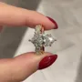 Marquise Cut Diamond White Sterling Silver Available in 3 Colors Halo Wedding Ring Set