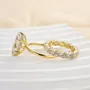 Marquise Cut Diamond White Sterling Silver Available in 3 Colors Halo Wedding Ring Set