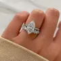 Marquise Cut Diamond White Sterling Silver Available in 3 Colors Halo Wedding Ring Set