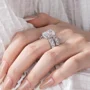Radiant Cut Diamond White Sterling Silver Wedding Ring Set