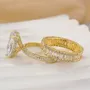 Radiant Cut Diamond White Sterling Silver Available in 3 Colors Wedding Ring Set