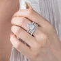 Radiant Cut Diamond White Sterling Silver Available in 3 Colors Wedding Ring Set