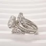 Oval Cut Diamond White Sterling Silver Insert Wedding Ring Set
